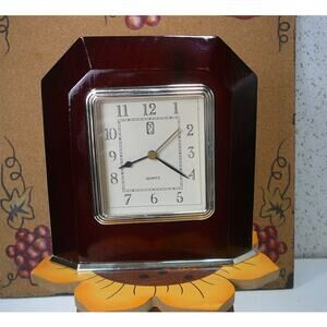 Vintage Paul Sebastian 1997 Wooden Desk Mantel Clock (working)